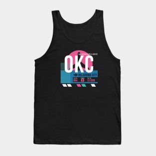 Oklahoma City (OKC) Airport // Sunset Baggage Tag Tank Top